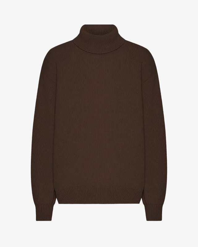 Merino Wool Turtleneck - Coffee Brown sold by Colorful Standard