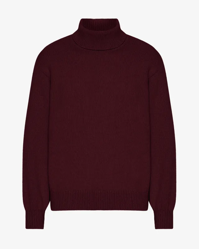 Merino Wool Turtleneck - Oxblood Red sold by Colorful Standard