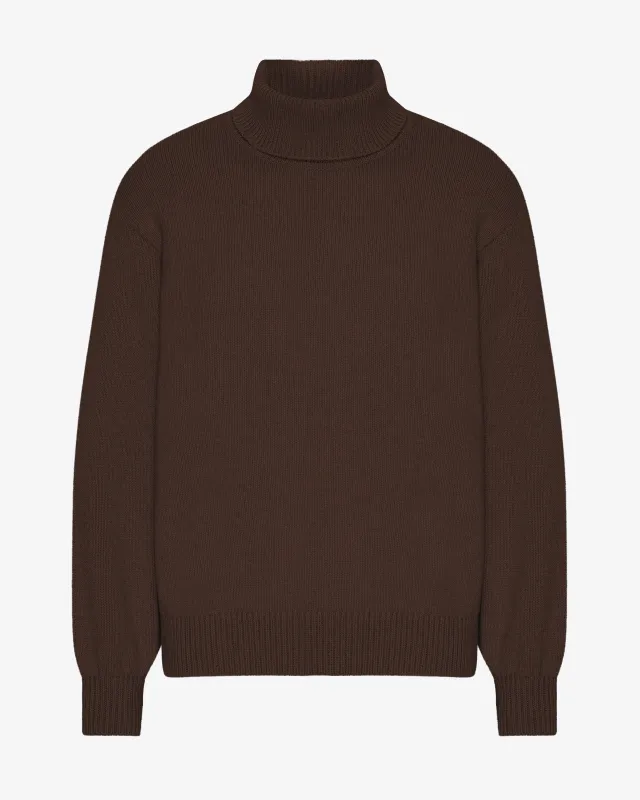 Merino Wool Turtleneck - Coffee Brown sold by Colorful Standard