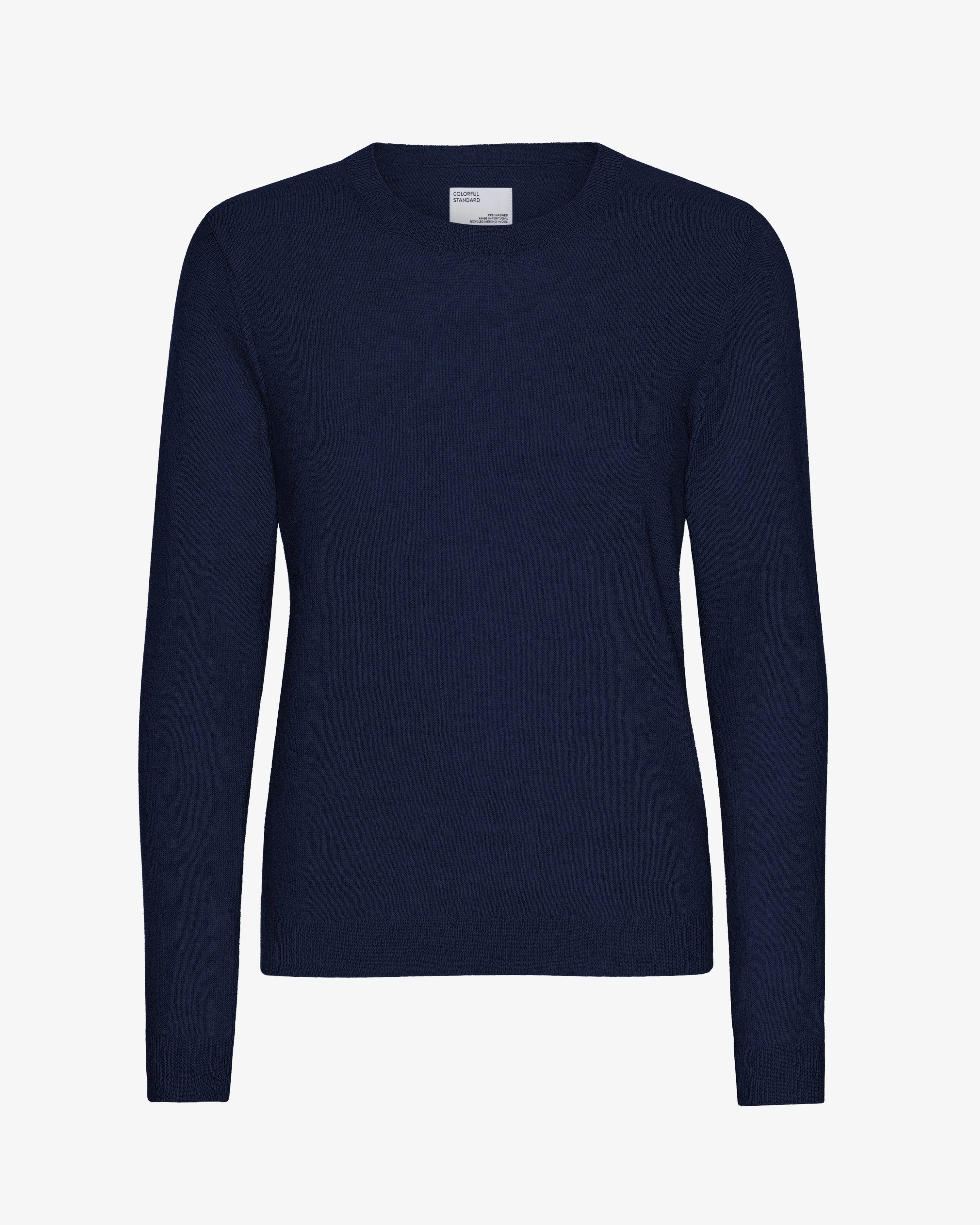 Women Light Merino Wool Crew - Marine Blue sold by Colorful Standard