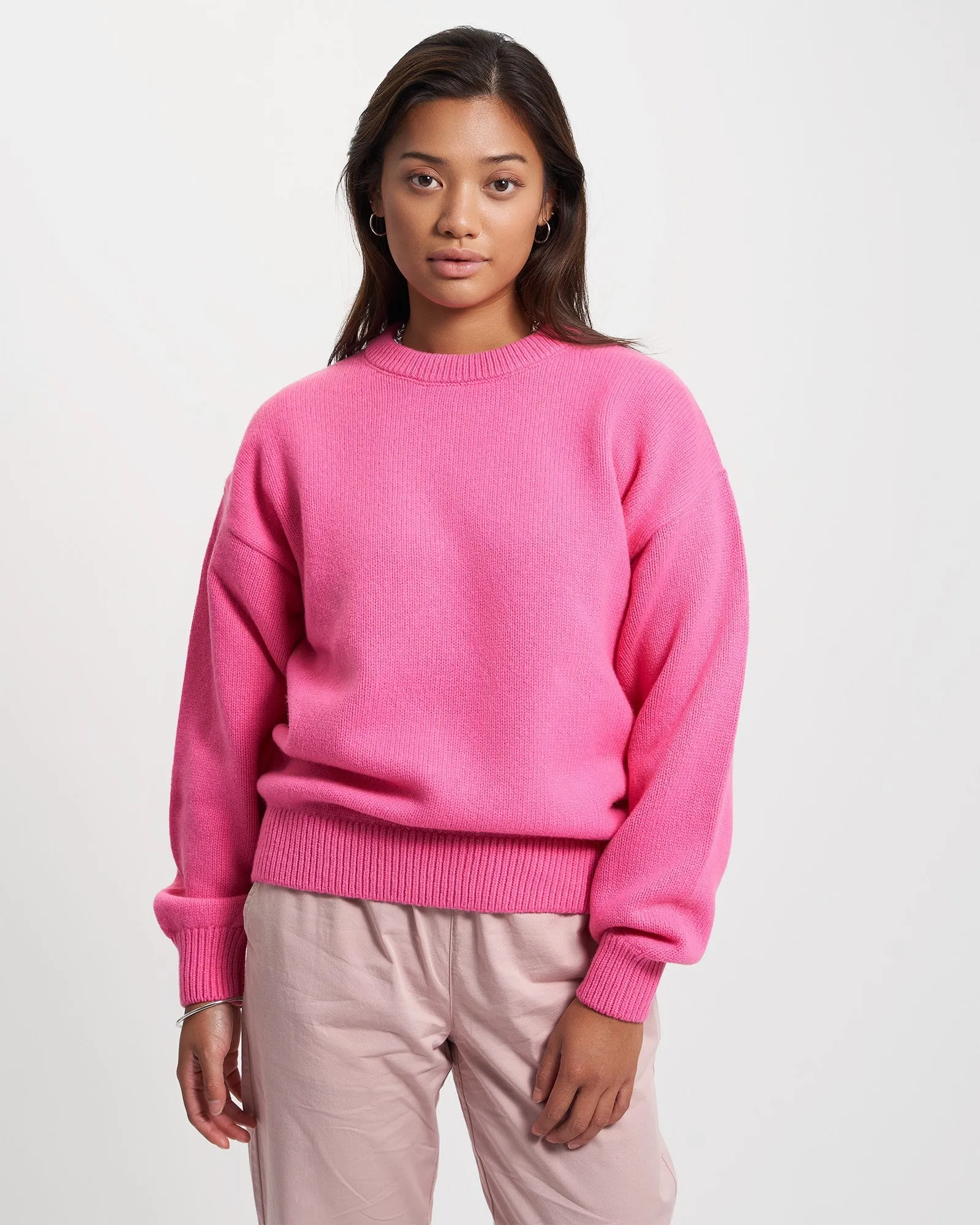 Oversized Merino Wool Crew - Magenta Blaze sold by Colorful Standard product image thumbnail 2