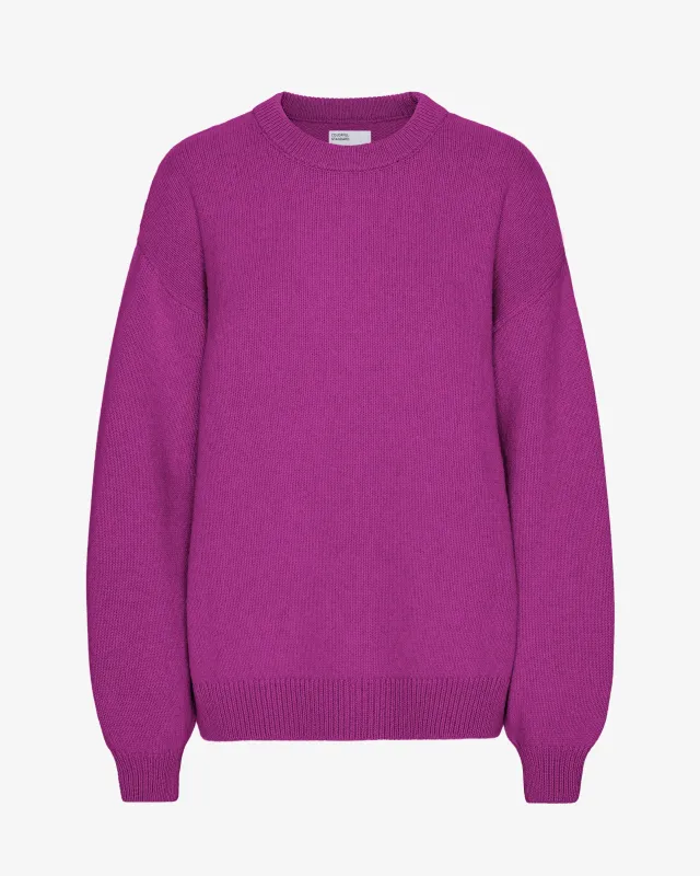 Oversized Merino Wool Crew - Magenta Blaze sold by Colorful Standard