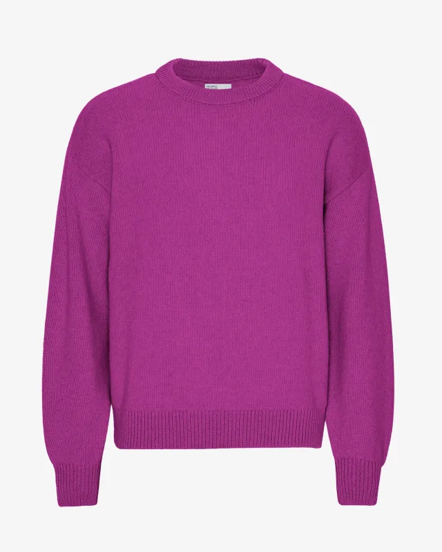 Oversized Merino Wool Crew - Magenta Blaze sold by Colorful Standard
