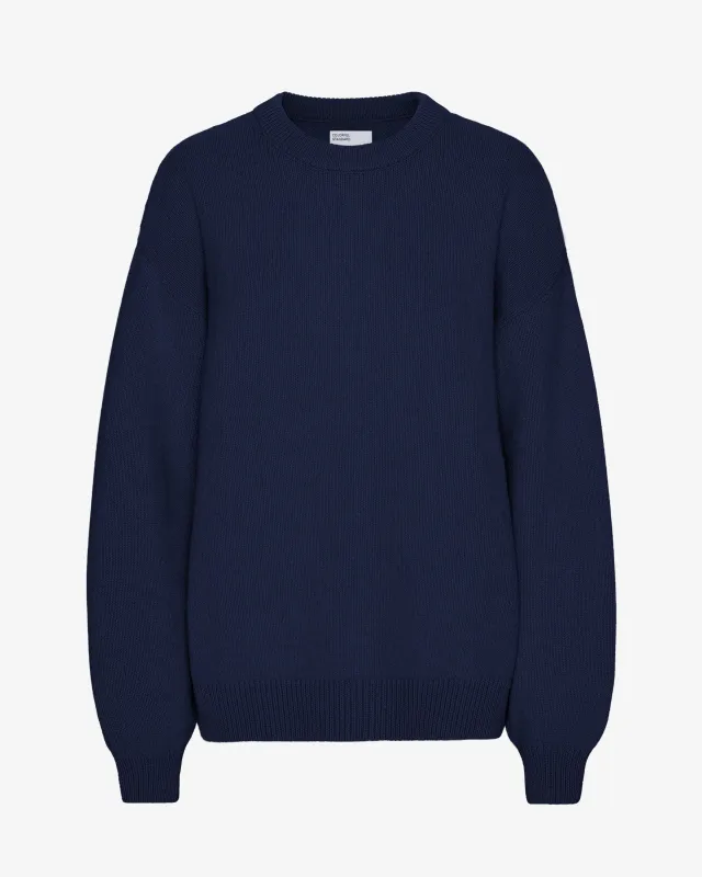 Oversized Merino Wool Crew - Marine Blue sold by Colorful Standard