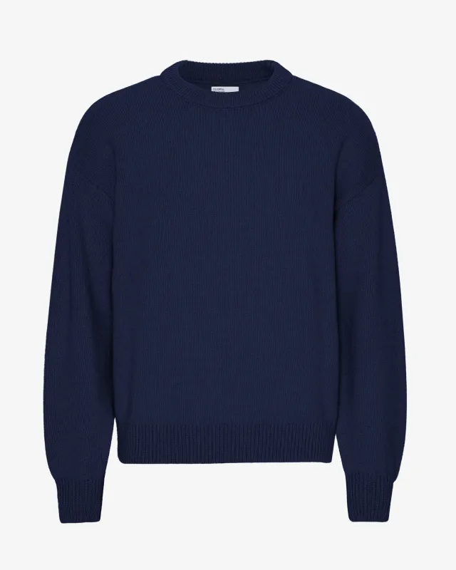 Oversized Merino Wool Crew - Marine Blue sold by Colorful Standard