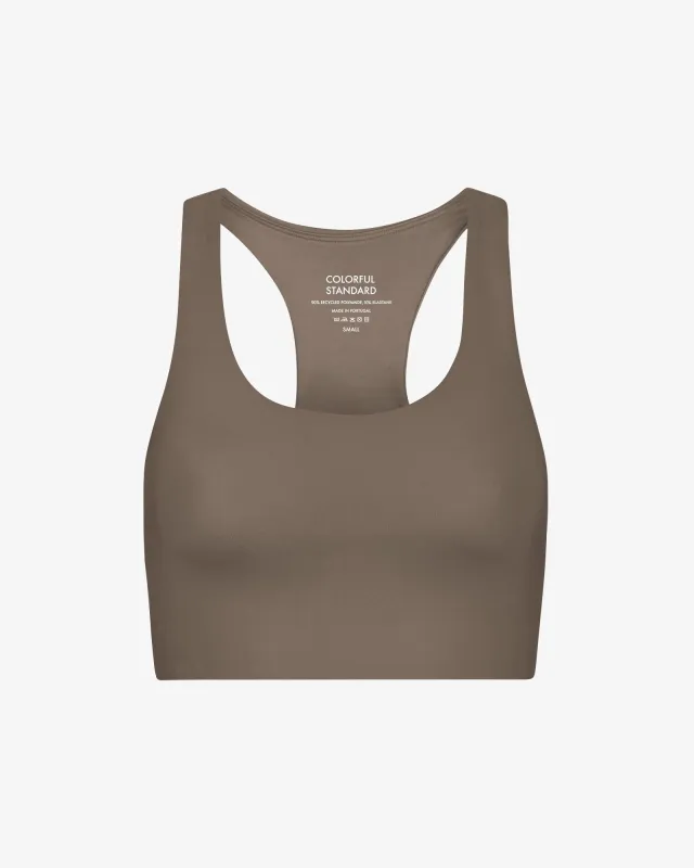 Active Cropped Bra - Warm Taupe sold by Colorful Standard