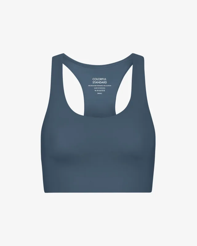 Active Cropped Bra - Petrol Blue sold by Colorful Standard