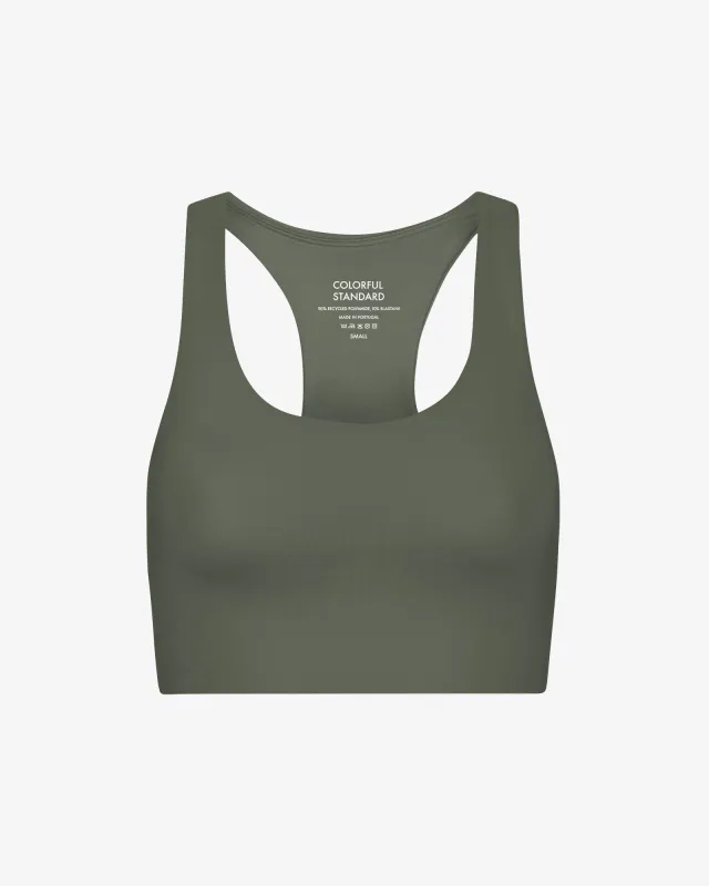 Active Cropped Bra - Dusty Olive sold by Colorful Standard