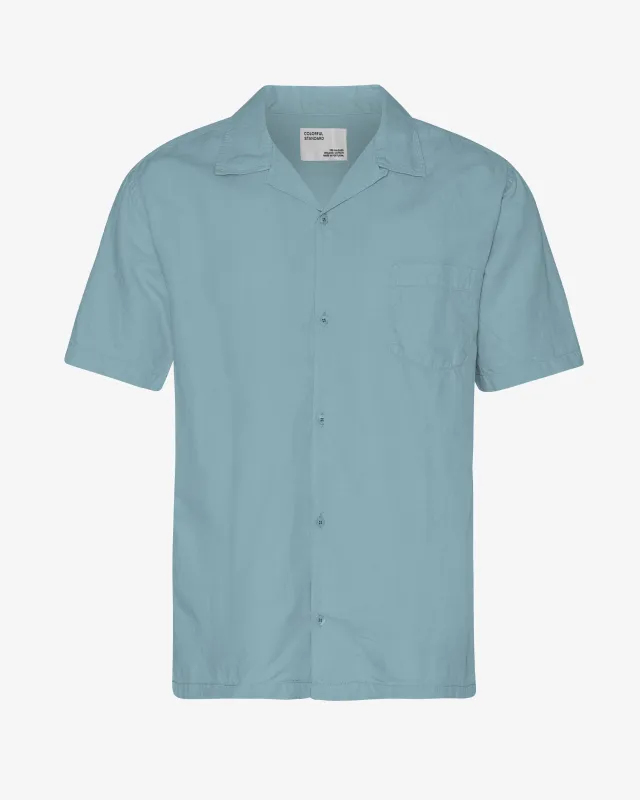 Linen Short Sleeved Shirt - Steel Blue sold by Colorful Standard