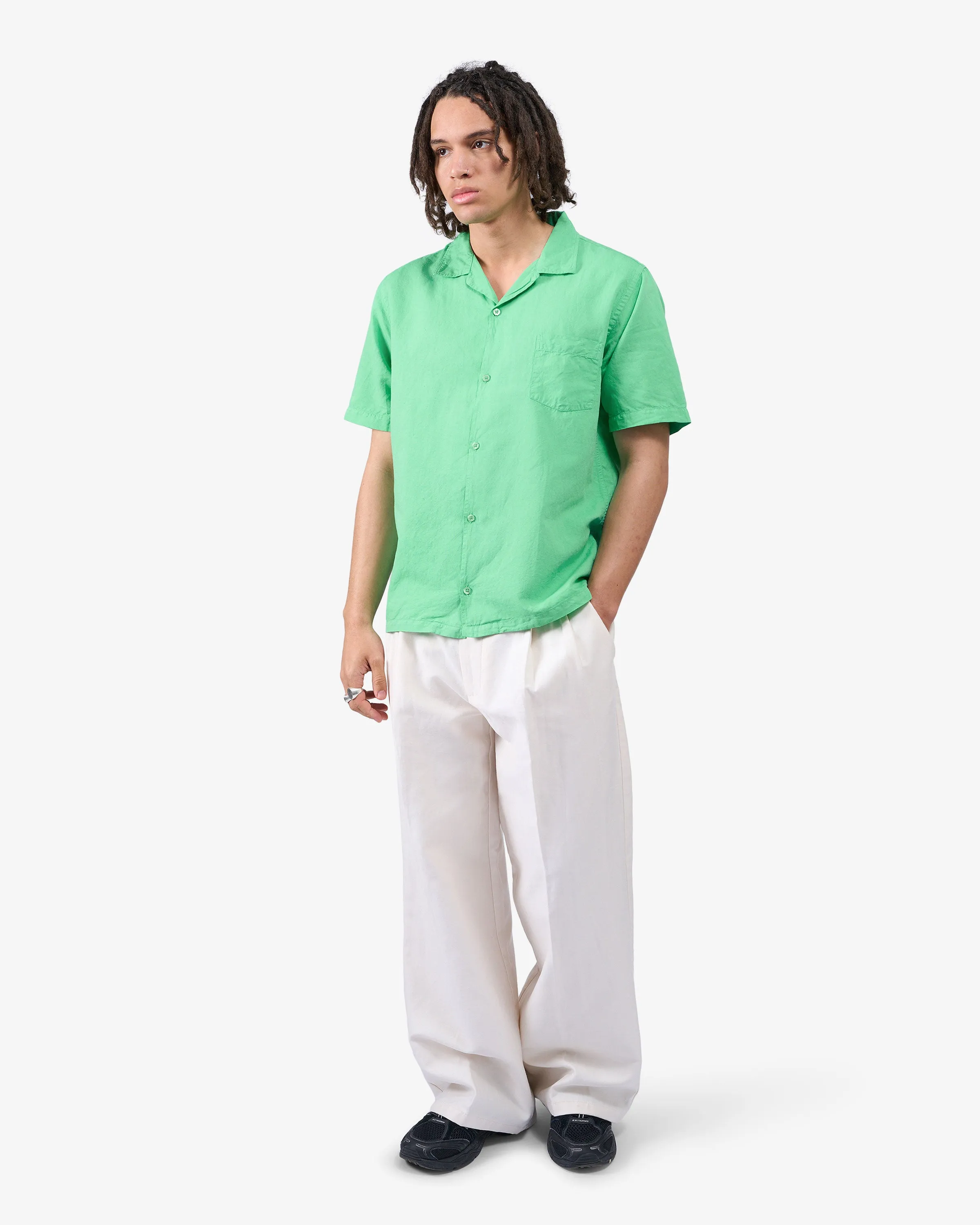 Linen Short Sleeved Shirt - Spring Green sold by Colorful Standard product image thumbnail 3