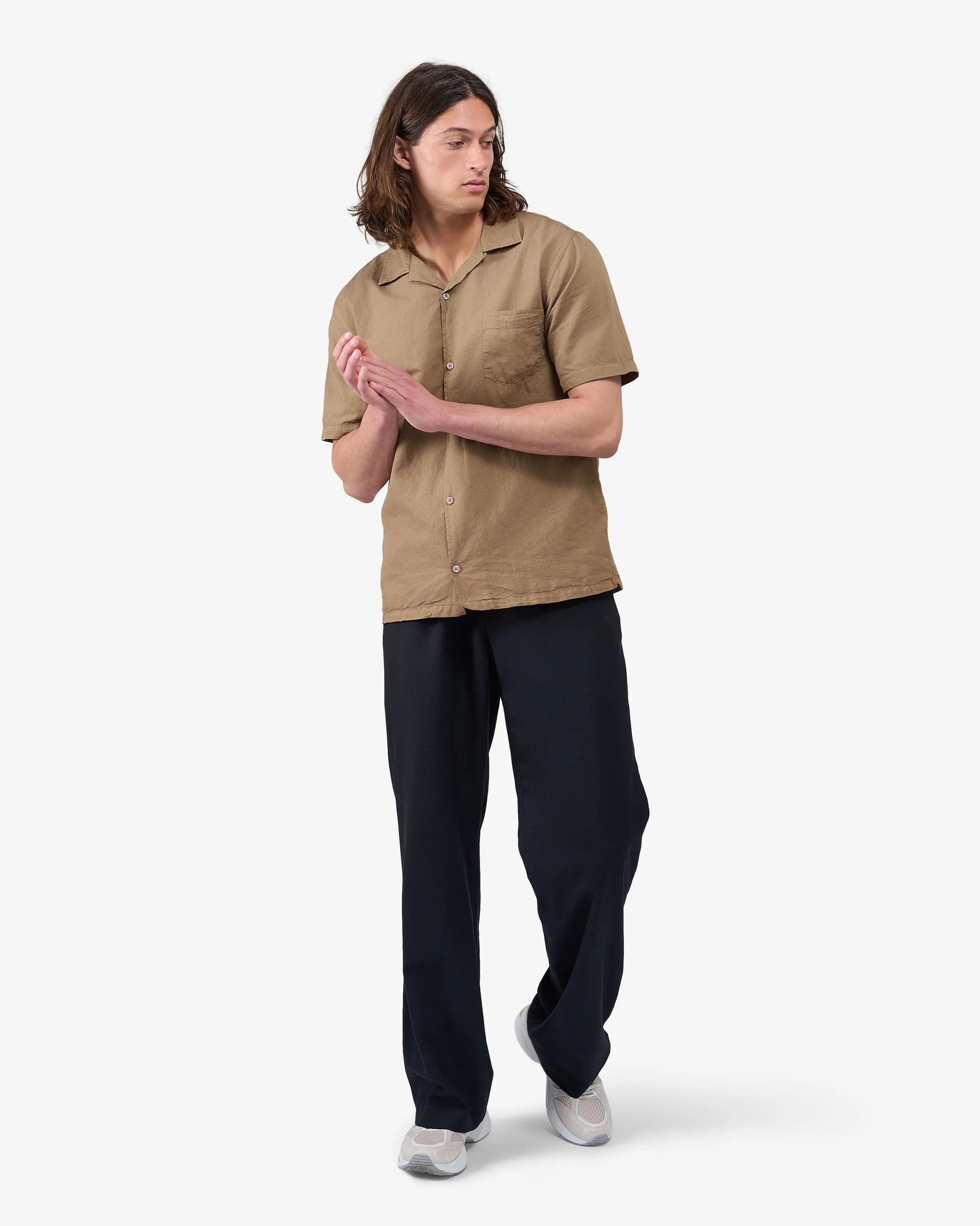Linen Short Sleeved Shirt - Sahara Camel sold by Colorful Standard product image thumbnail 5