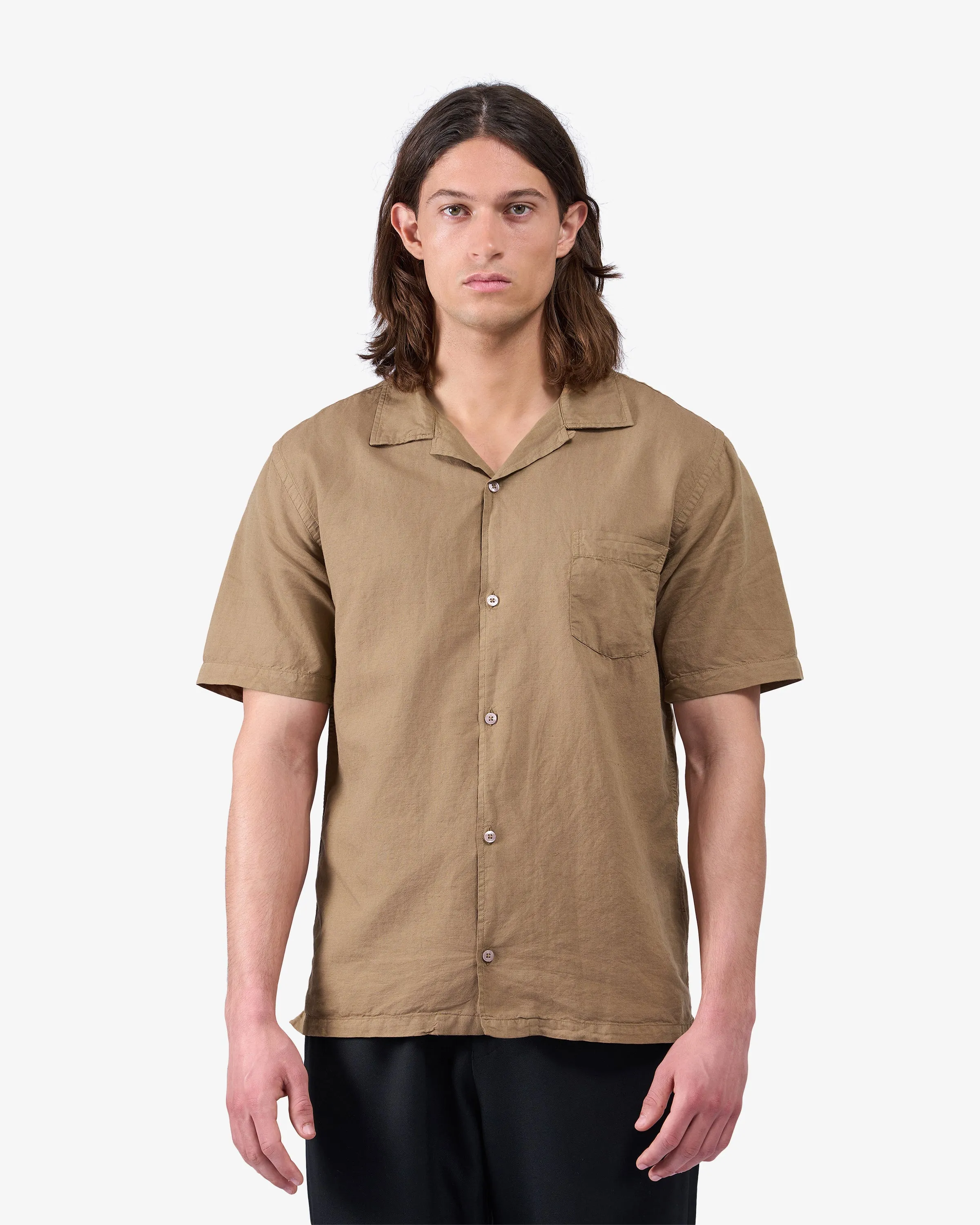 Linen Short Sleeved Shirt - Sahara Camel sold by Colorful Standard product image thumbnail 2