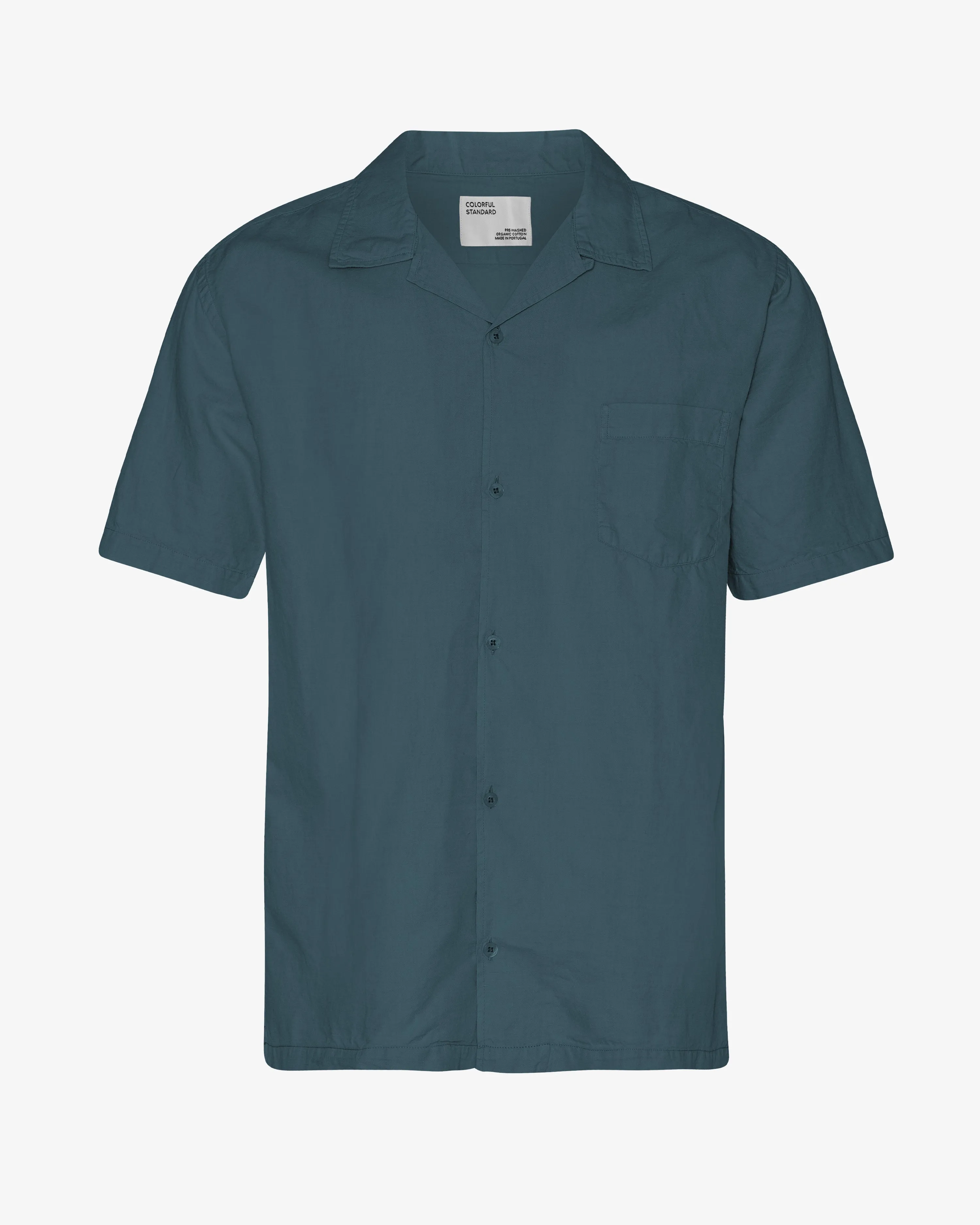Linen Short Sleeved Shirt - Petrol Blue sold by Colorful Standard