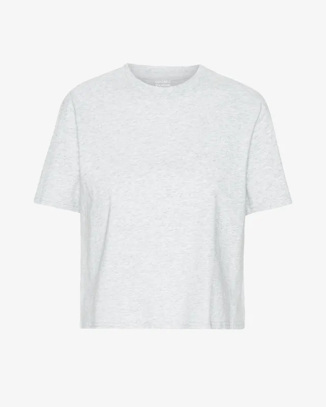 Organic Boxy Crop Tee - Snow Melange sold by Colorful Standard