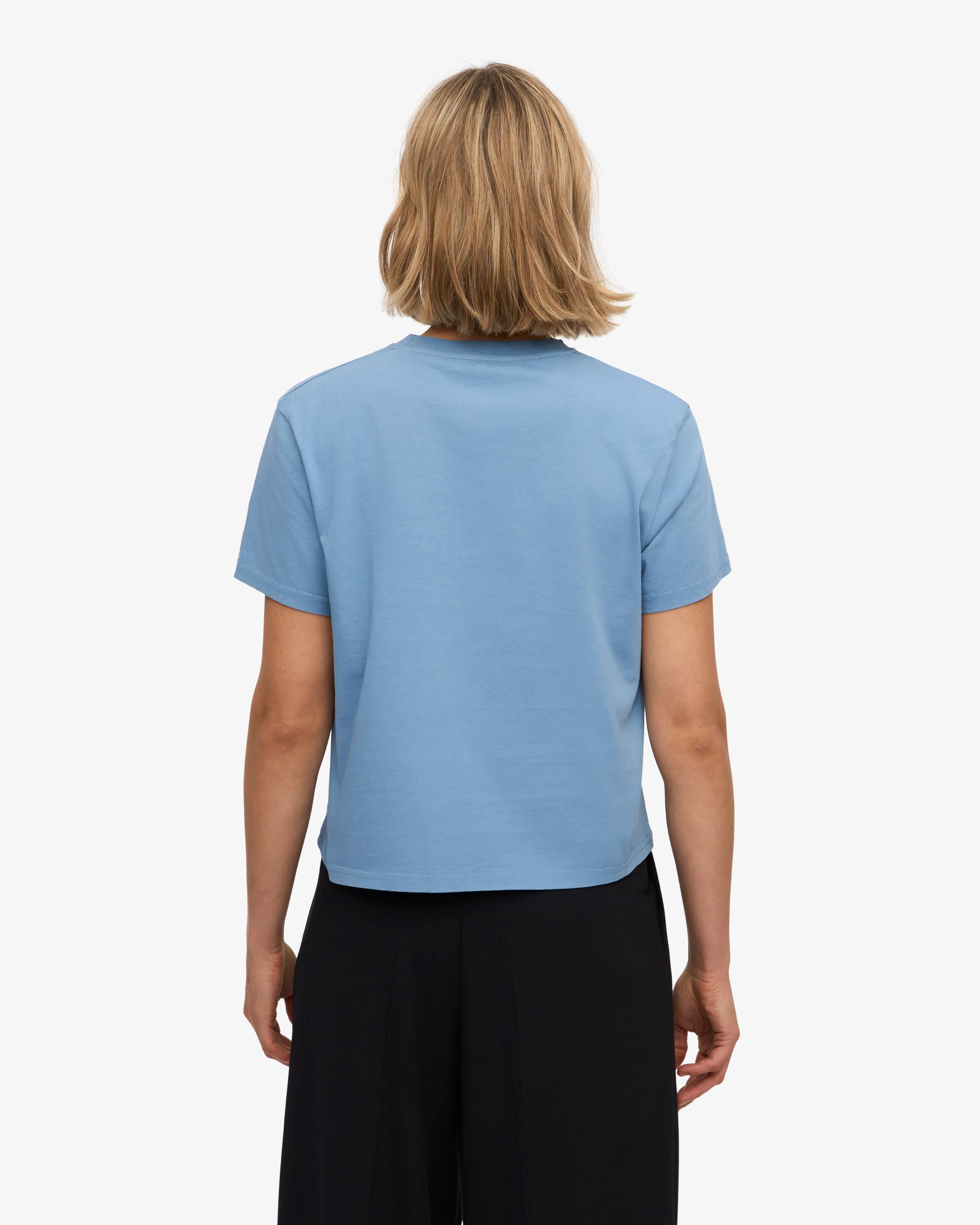 Organic Boxy Crop Tee - Seaside Blue sold by Colorful Standard product image thumbnail 4