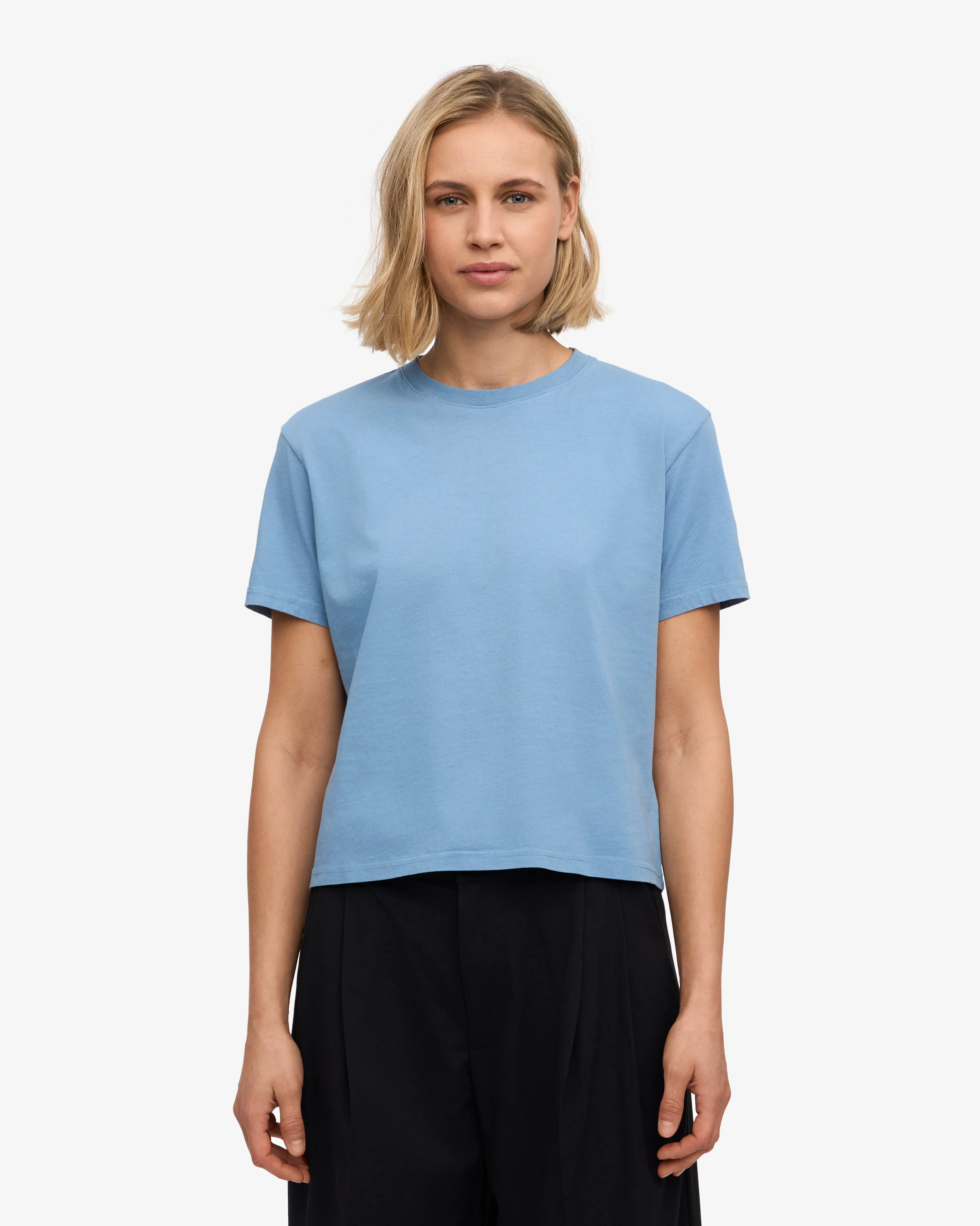 Organic Boxy Crop Tee - Seaside Blue sold by Colorful Standard product image thumbnail 2