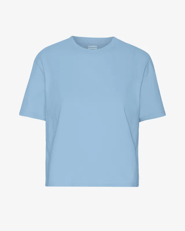 Organic Boxy Crop Tee - Seaside Blue sold by Colorful Standard