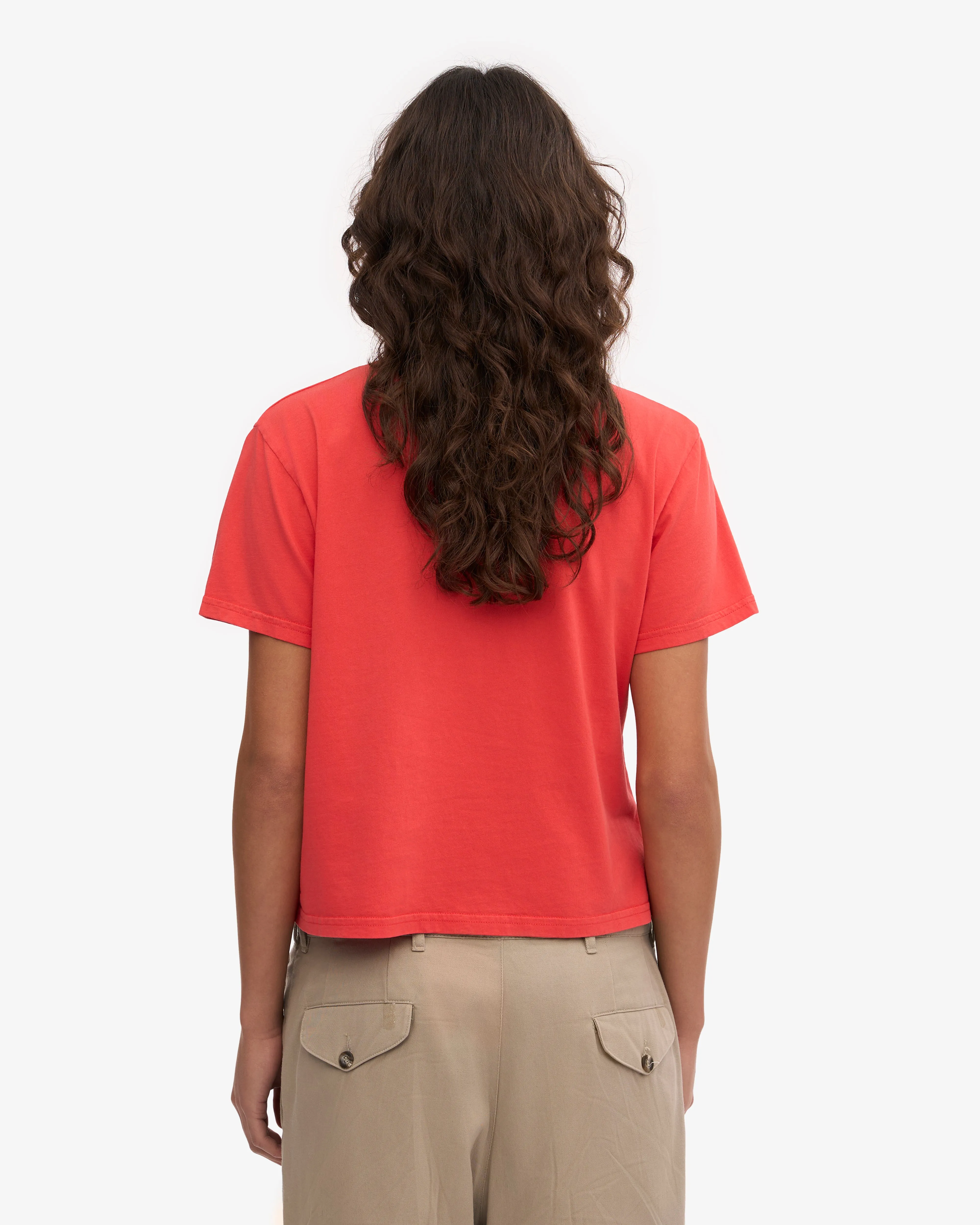 Organic Boxy Crop Tee - Red Tangerine sold by Colorful Standard product image thumbnail 4
