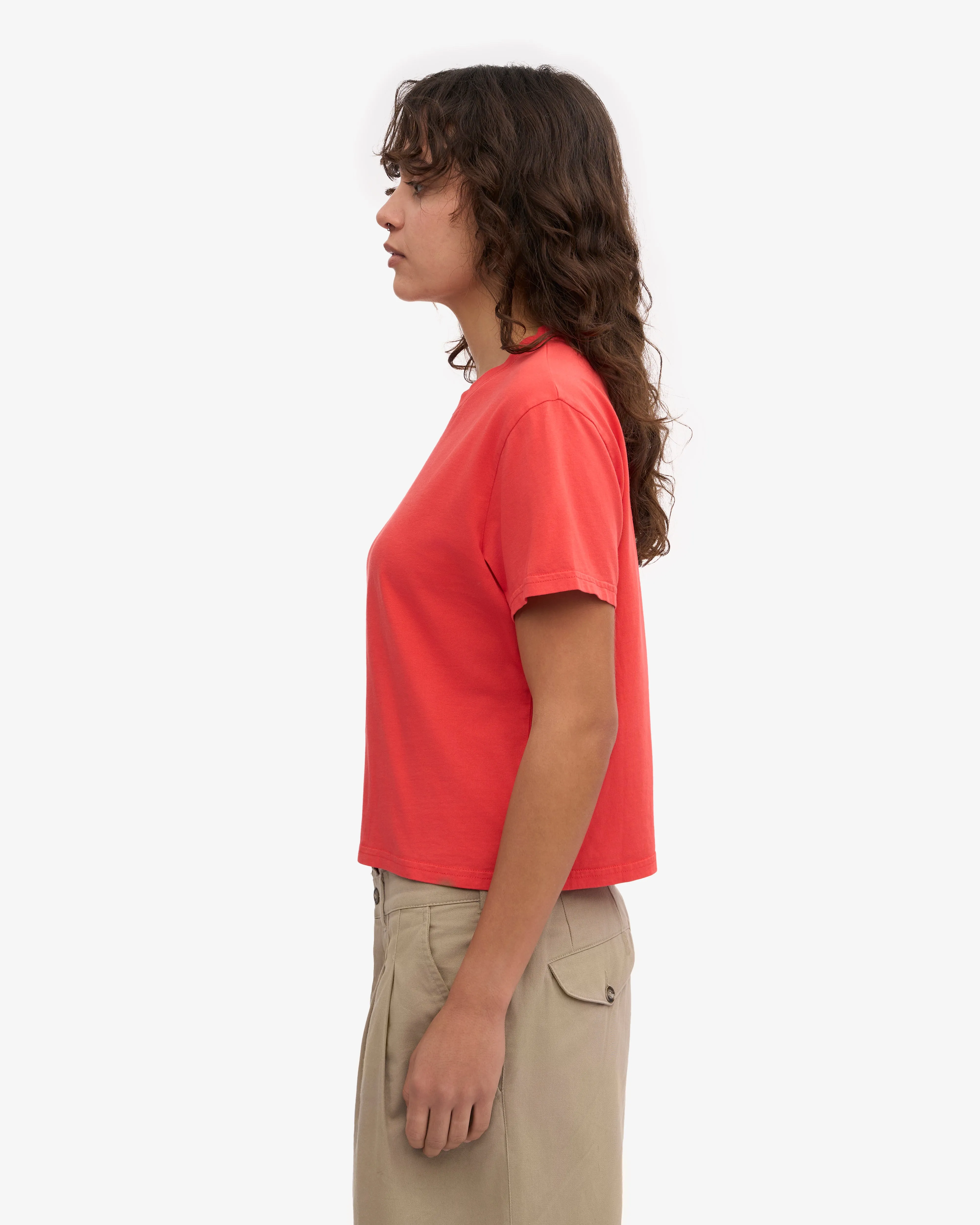 Organic Boxy Crop Tee - Red Tangerine sold by Colorful Standard product image thumbnail 3