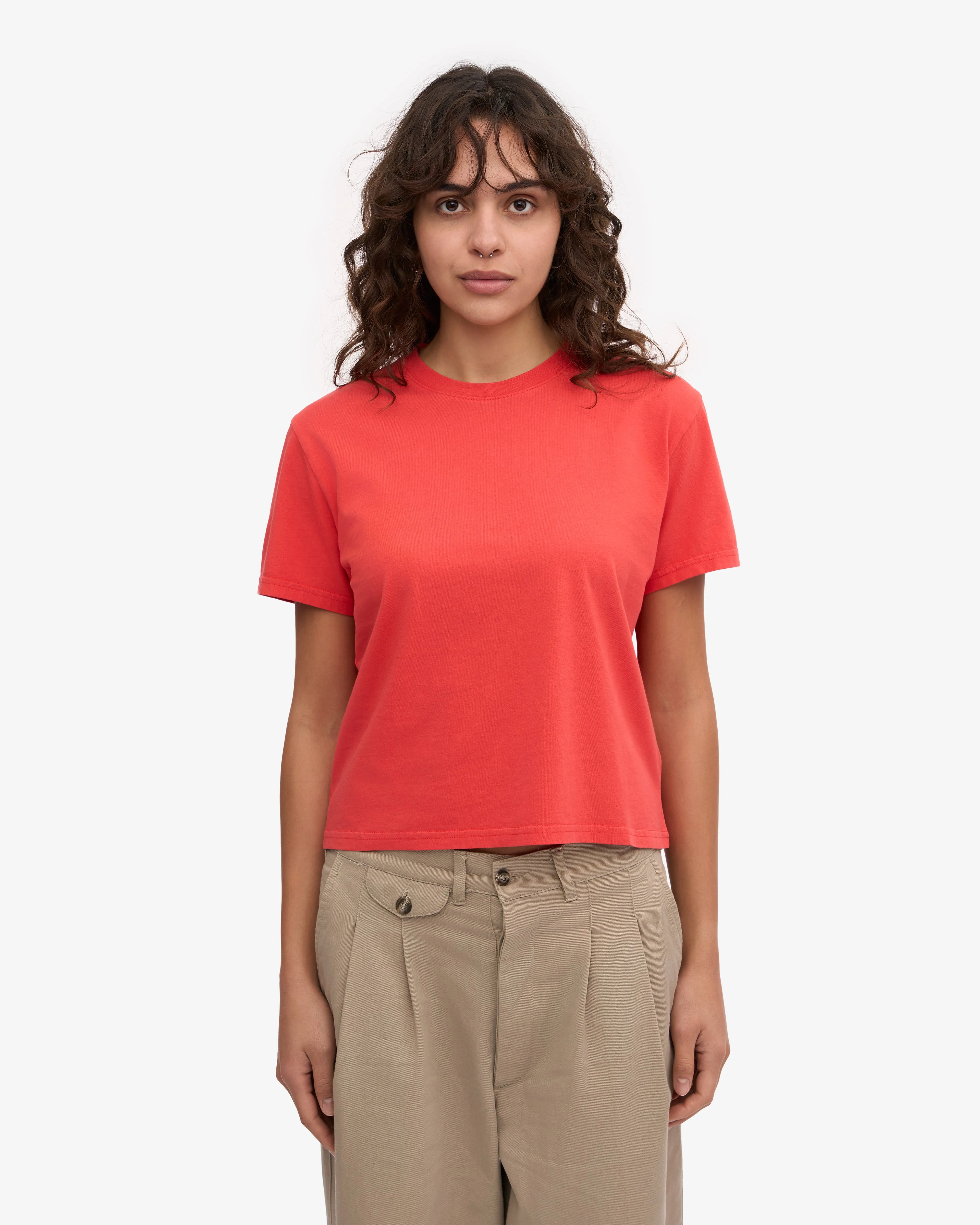 Organic Boxy Crop Tee - Red Tangerine sold by Colorful Standard product image thumbnail 2