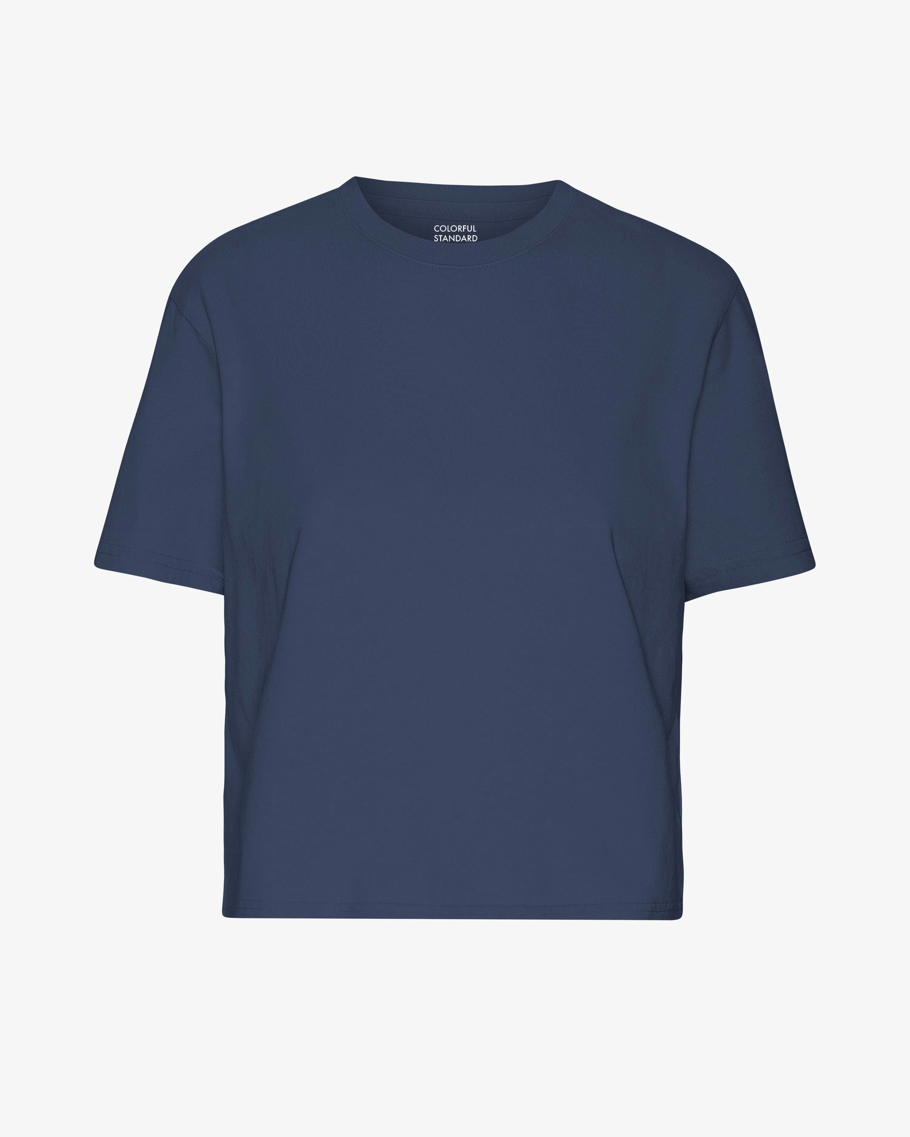 Organic Boxy Crop Tee - Petrol Blue sold by Colorful Standard