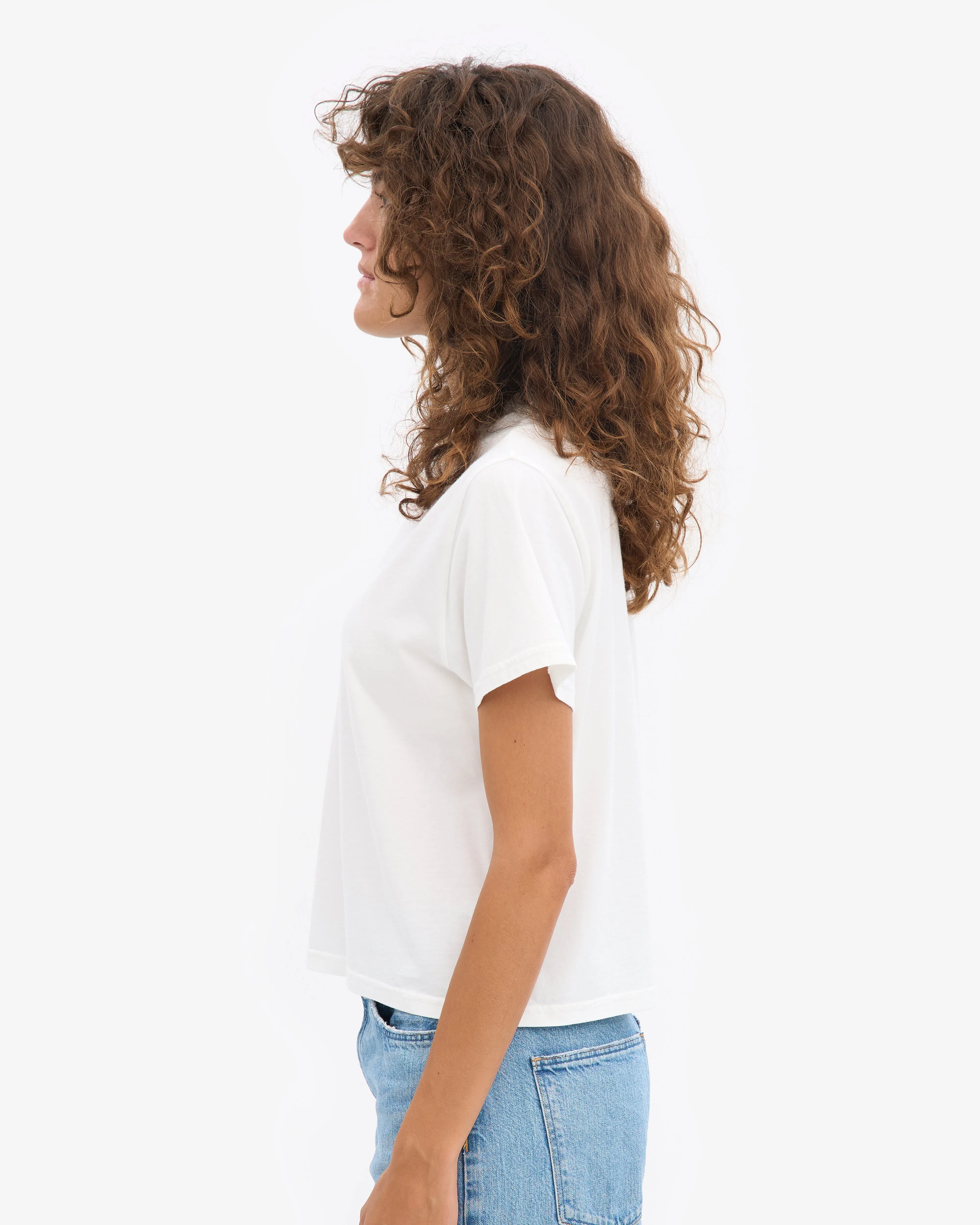 Organic Boxy Crop Tee - Optical White sold by Colorful Standard product image thumbnail 3