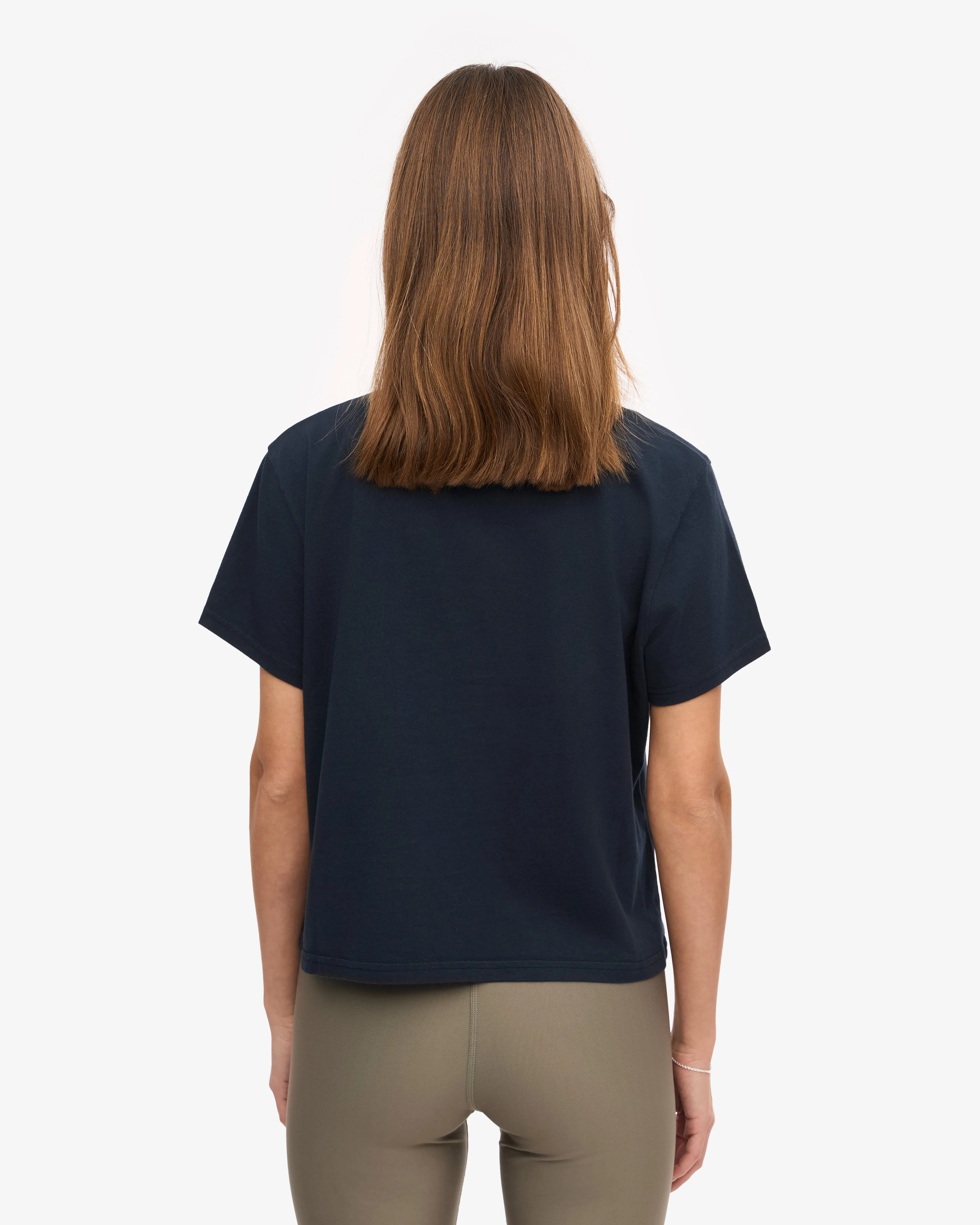 Organic Boxy Crop Tee - Navy Blue sold by Colorful Standard product image thumbnail 4