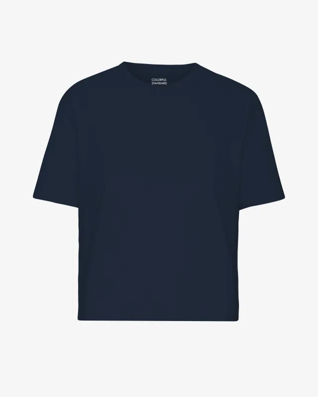 Organic Boxy Crop Tee - Navy Blue sold by Colorful Standard