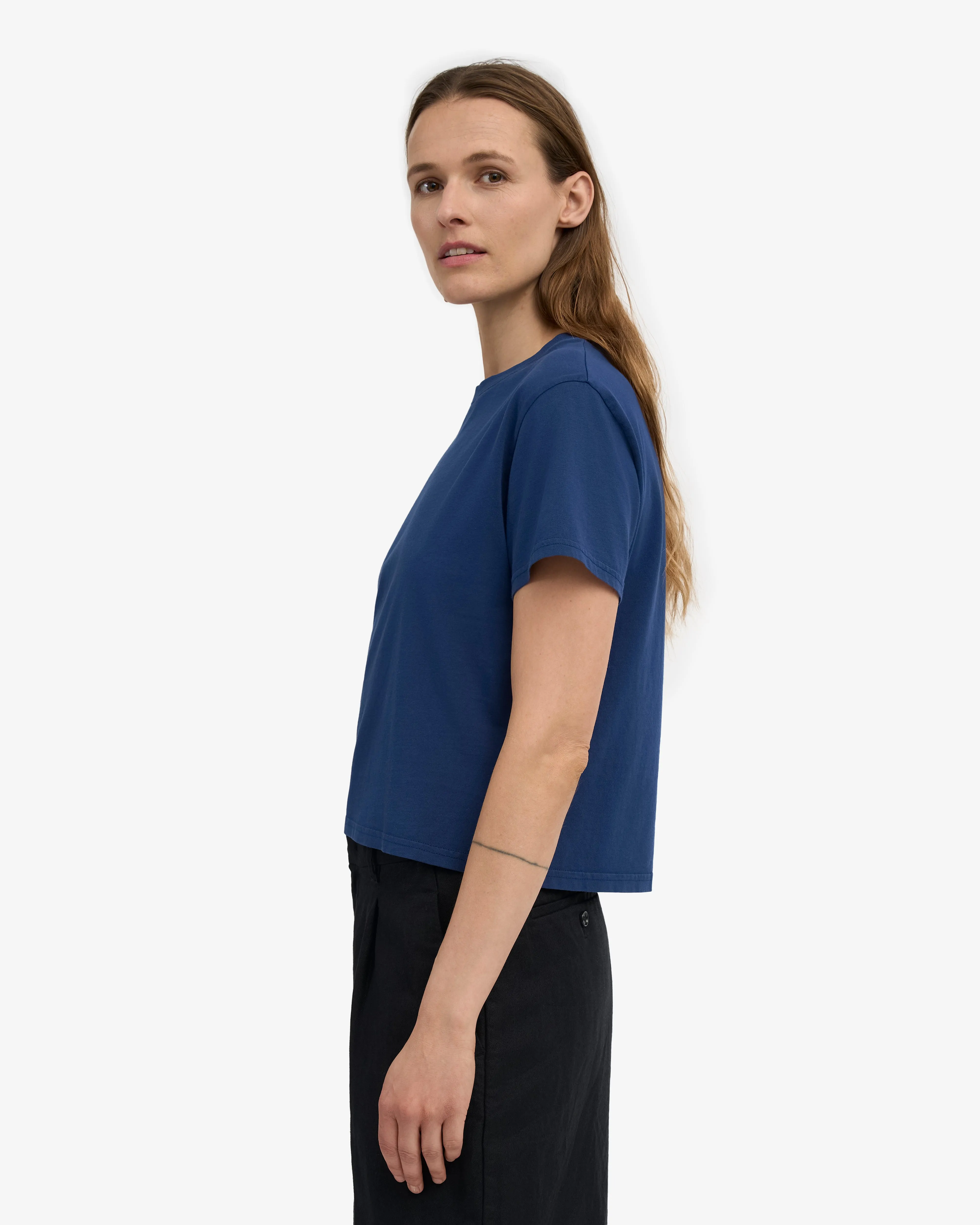Organic Boxy Crop Tee - Marine Blue sold by Colorful Standard product image thumbnail 3