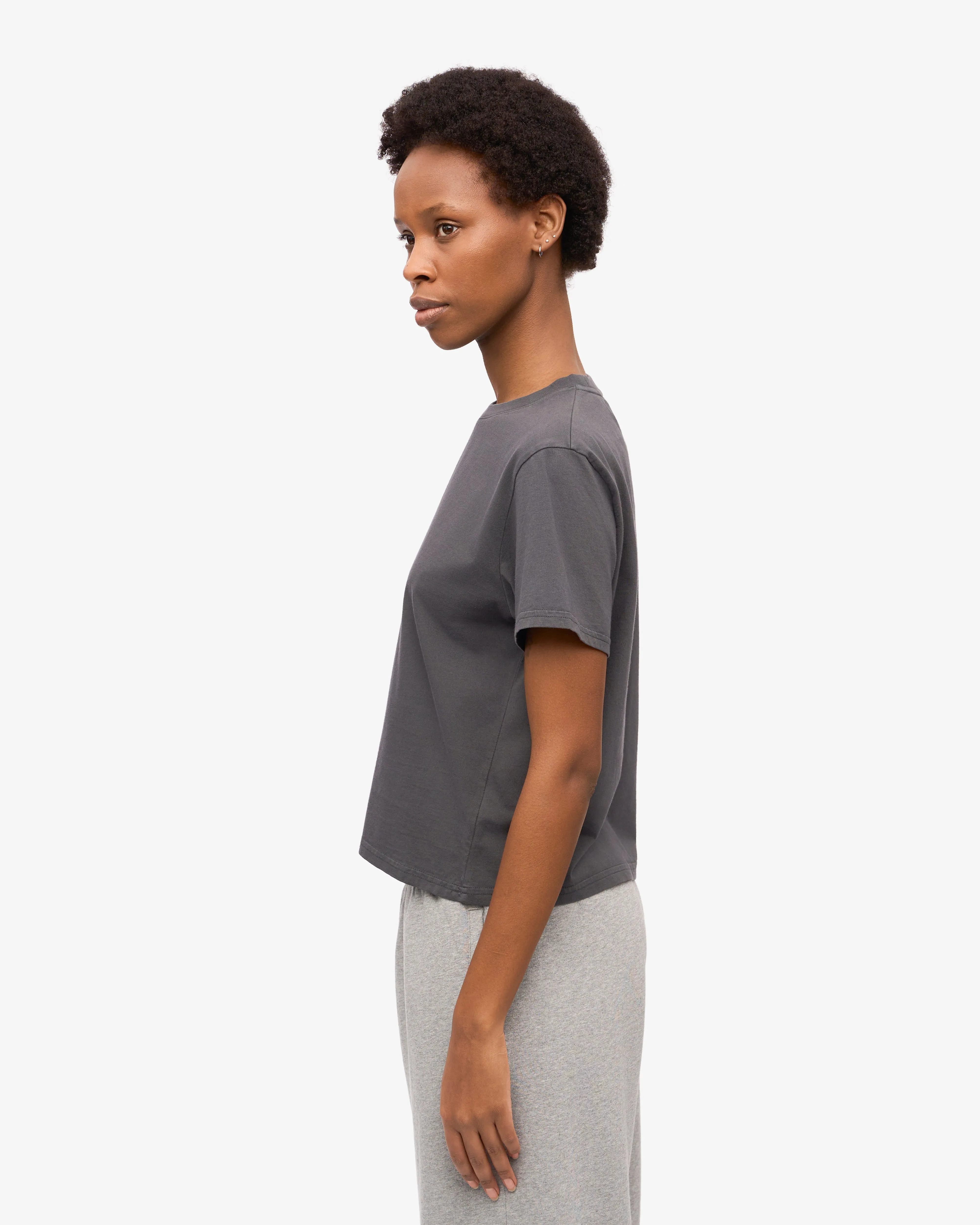 Organic Boxy Crop Tee - Lava Grey sold by Colorful Standard product image thumbnail 3