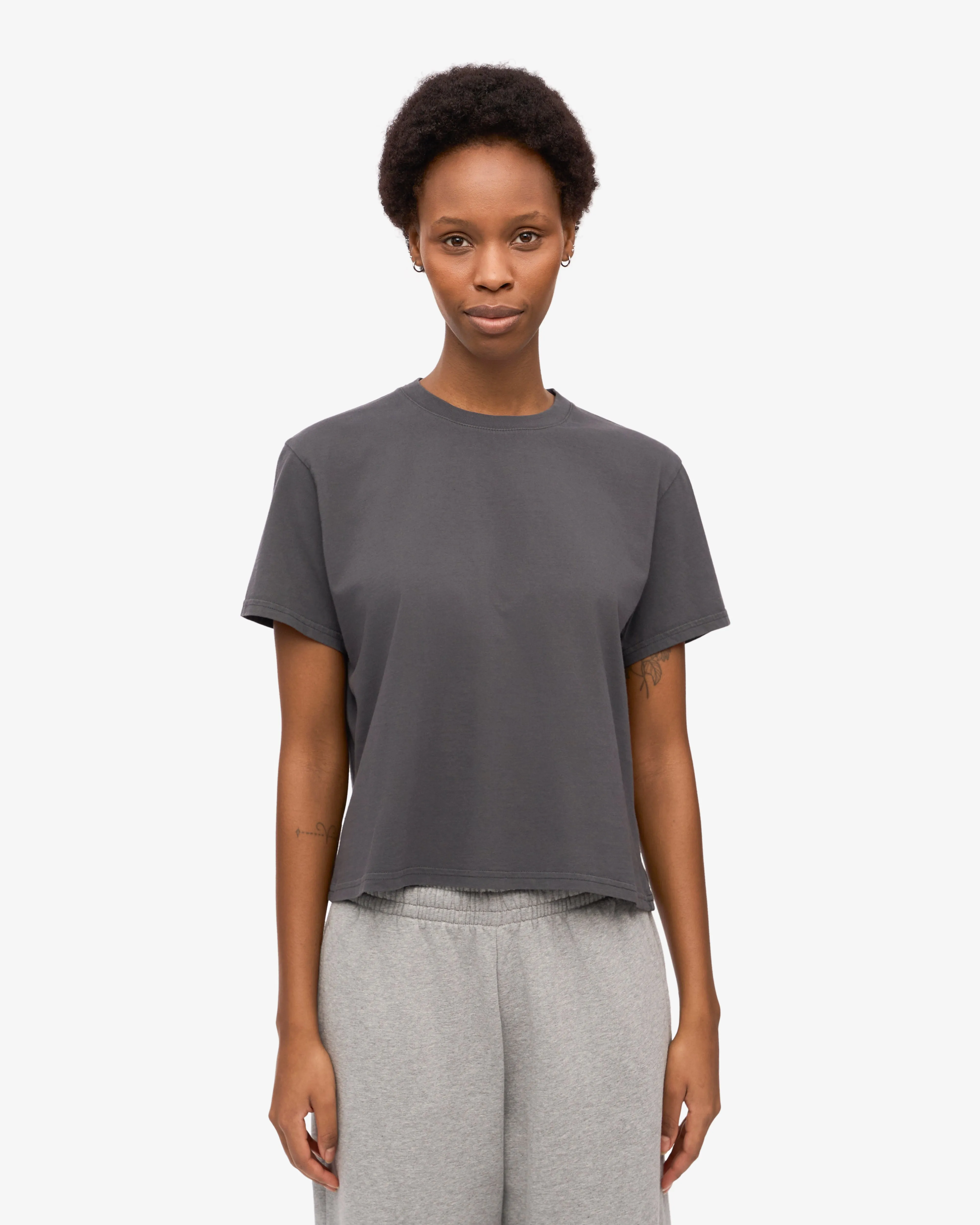 Organic Boxy Crop Tee - Lava Grey sold by Colorful Standard product image thumbnail 2