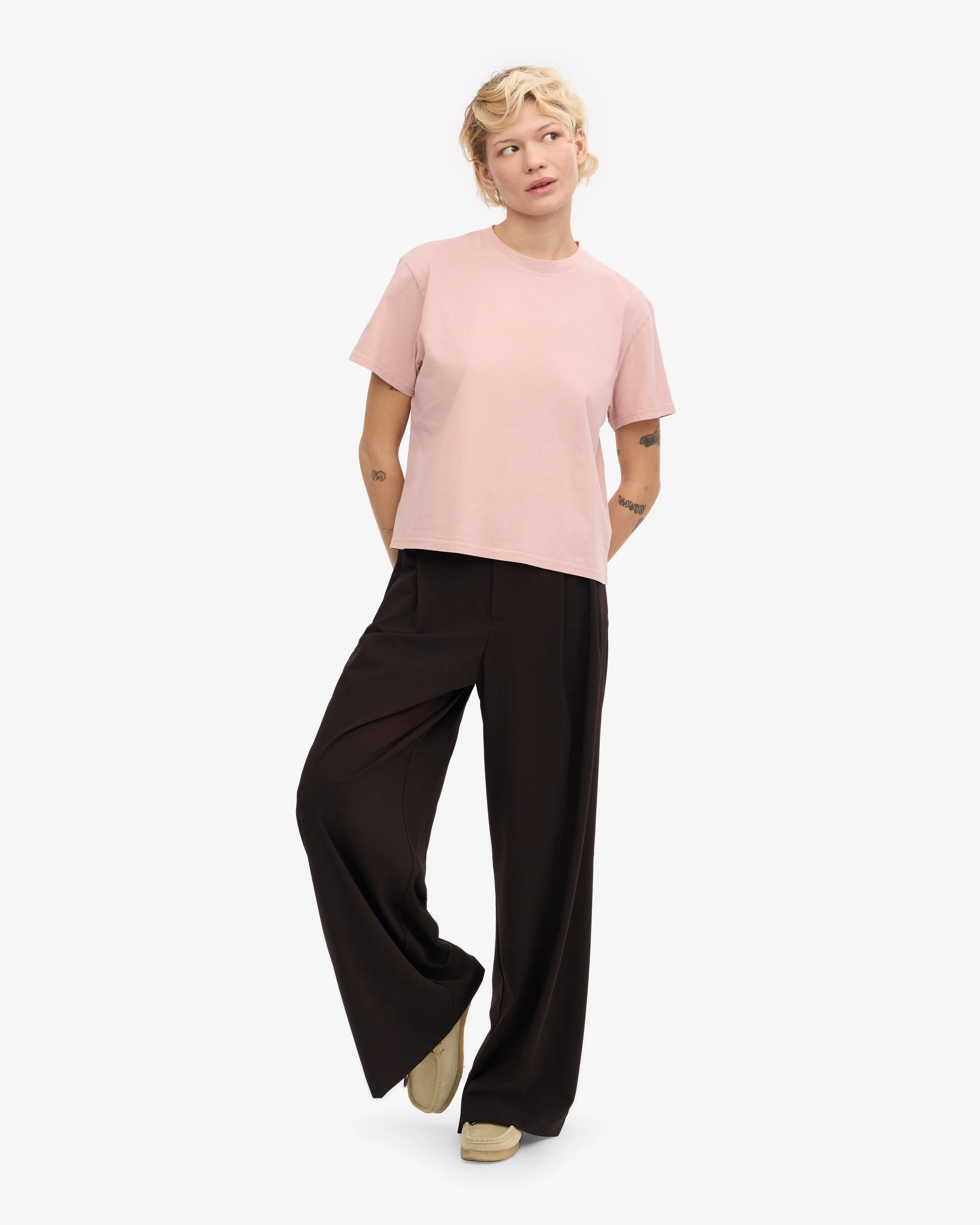 Organic Boxy Crop Tee - Faded Pink sold by Colorful Standard product image thumbnail 5