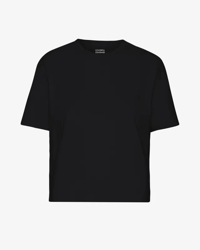 Organic Boxy Crop Tee - Deep Black sold by Colorful Standard