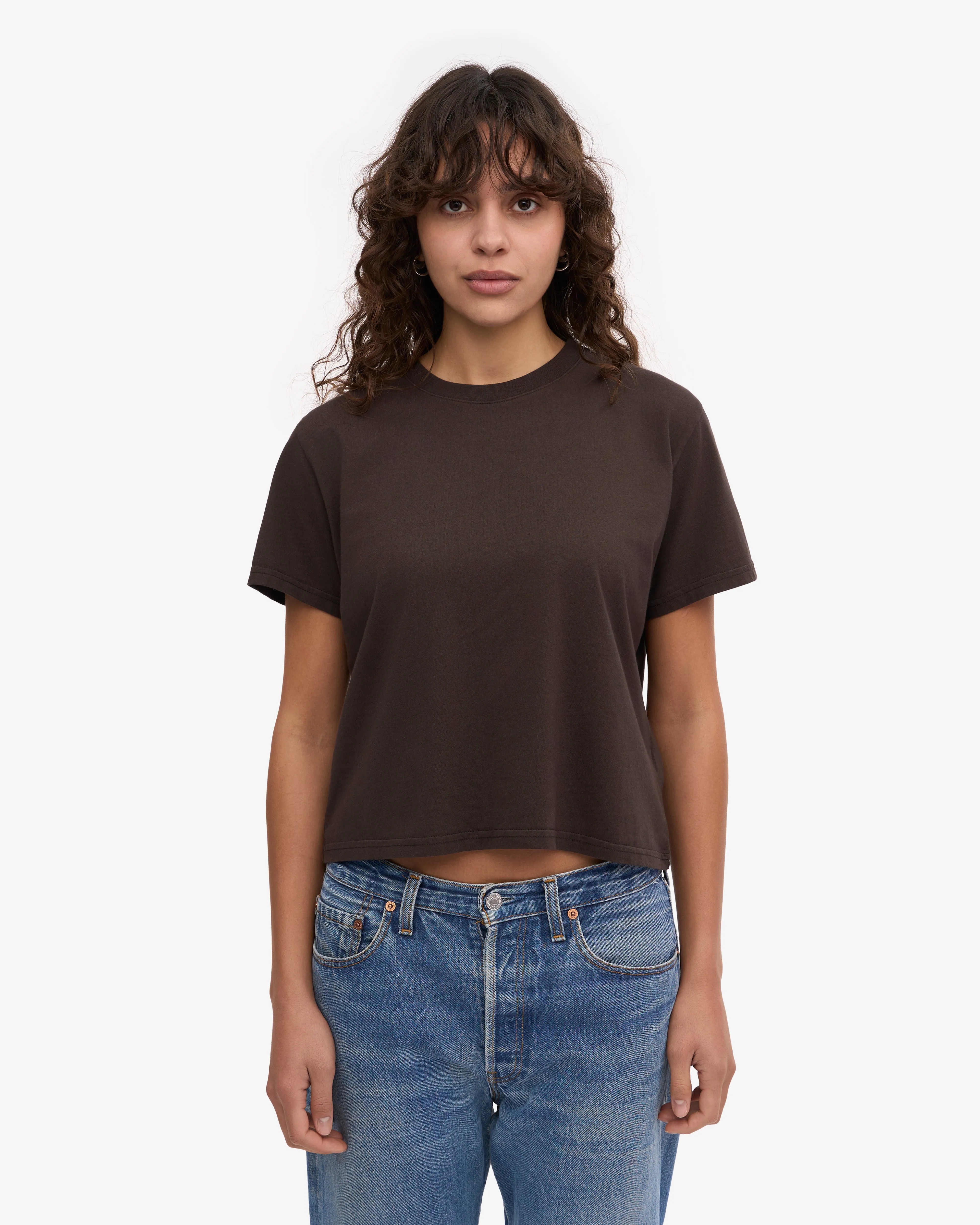 Organic Boxy Crop Tee - Coffee Brown sold by Colorful Standard product image thumbnail 2