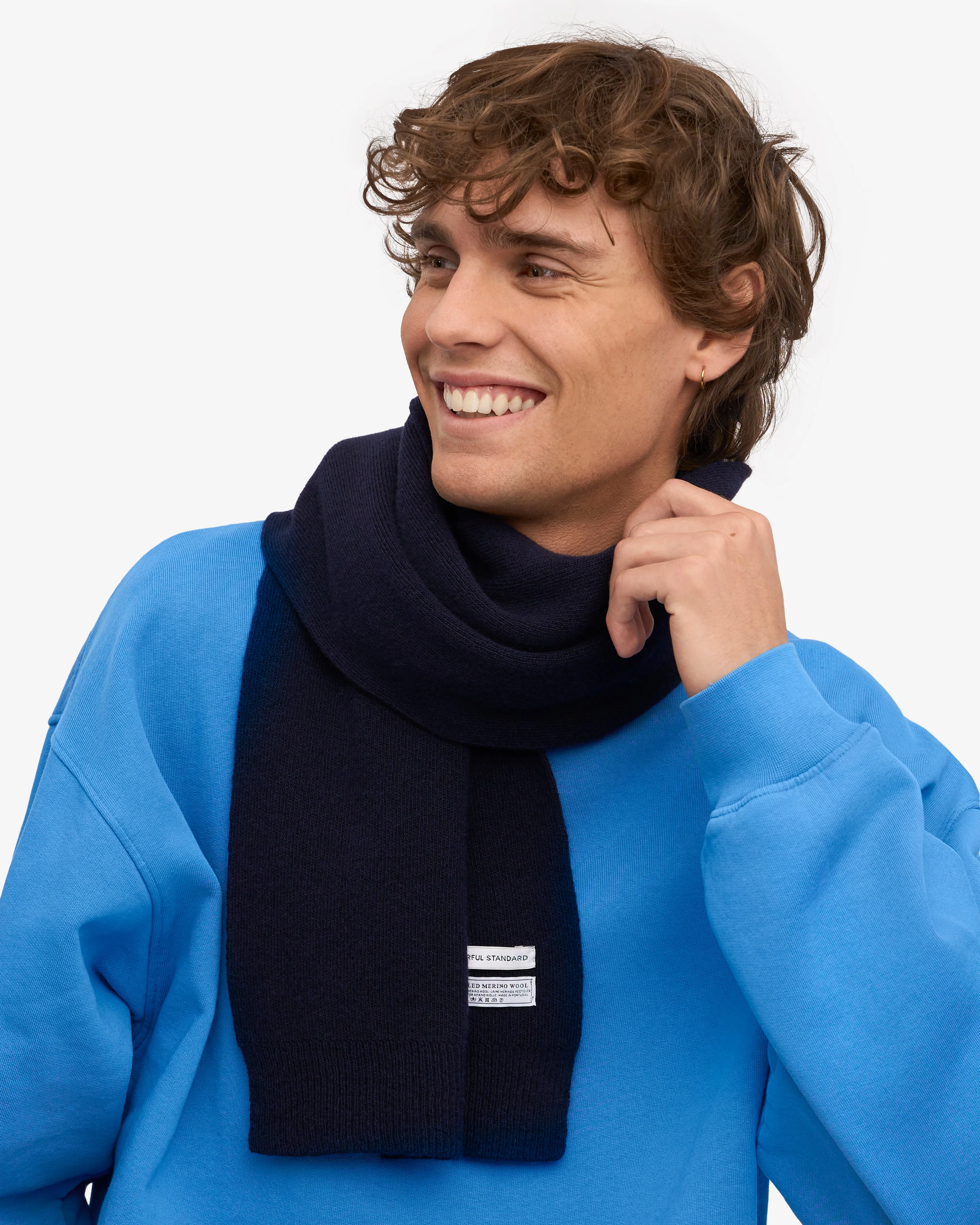 Merino Wool Scarf - Navy Blue sold by Colorful Standard product image thumbnail 4