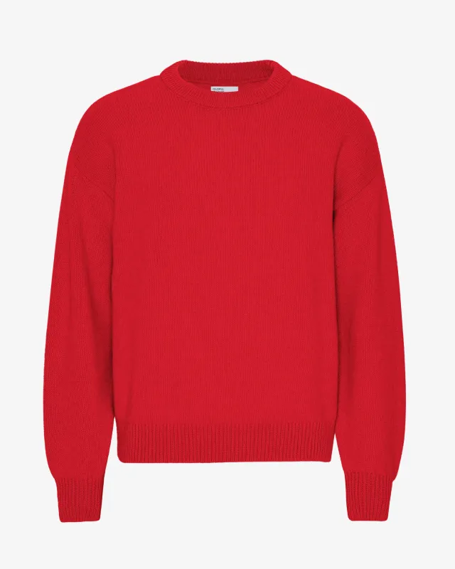 Oversized Merino Wool Crew - Scarlet Red sold by Colorful Standard