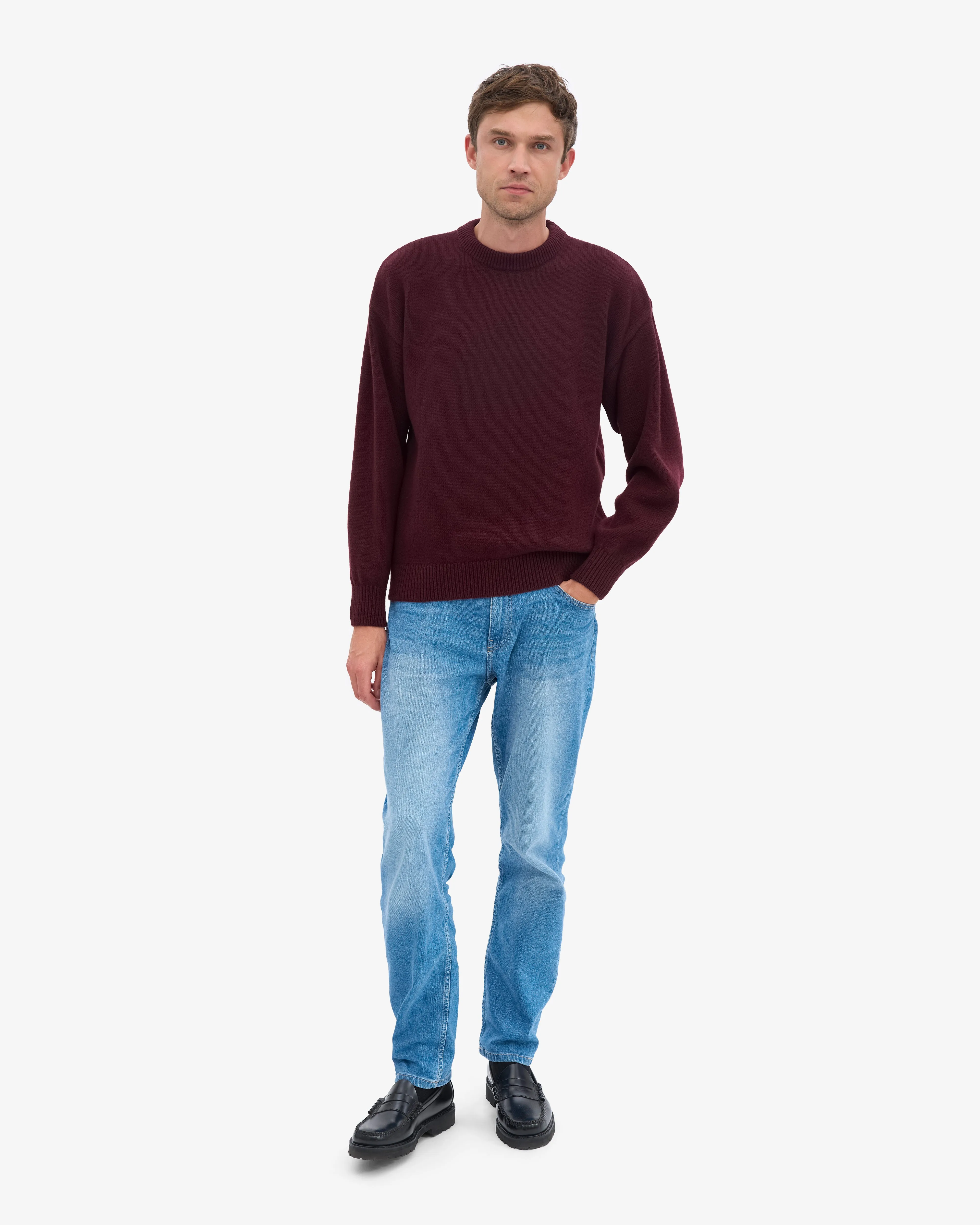 Oversized Merino Wool Crew - Oxblood Red sold by Colorful Standard product image thumbnail 5