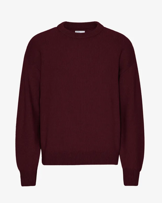 Oversized Merino Wool Crew - Oxblood Red sold by Colorful Standard