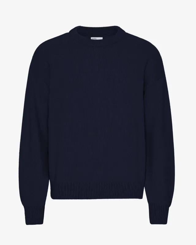 Oversized Merino Wool Crew - Navy Blue sold by Colorful Standard