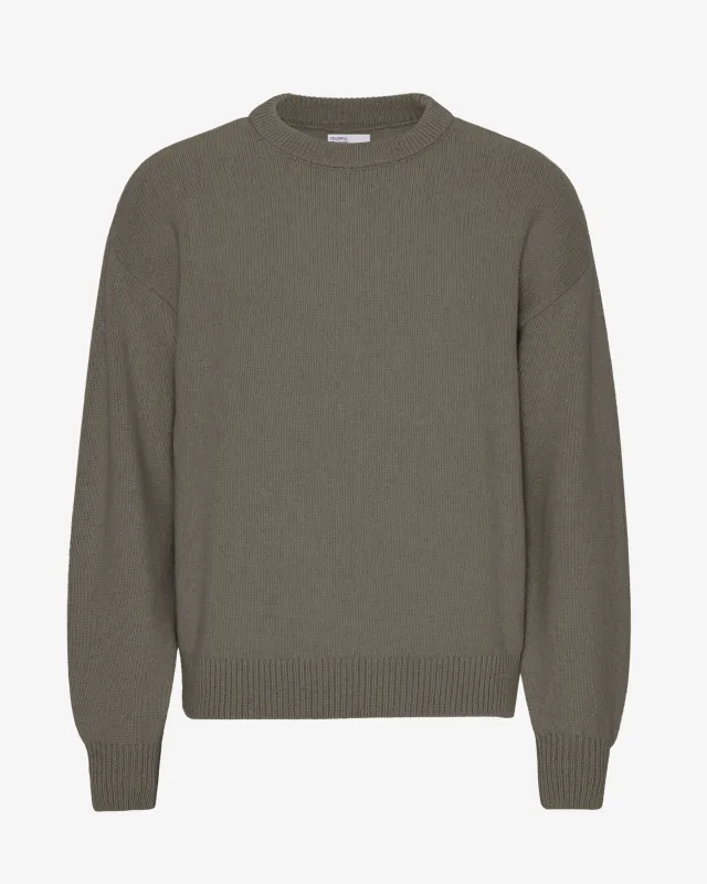 Oversized Merino Wool Crew - Dusty Olive sold by Colorful Standard