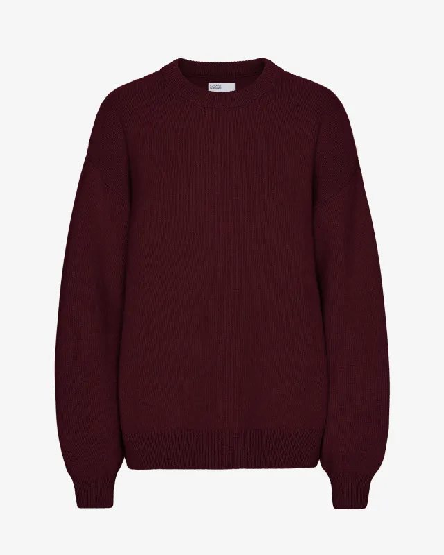 Oversized Merino Wool Crew - Oxblood Red sold by Colorful Standard