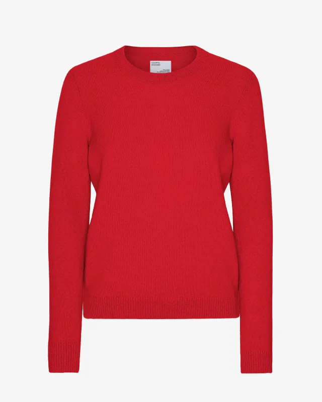 Women Classic Merino Wool Crew - Scarlet Red sold by Colorful Standard