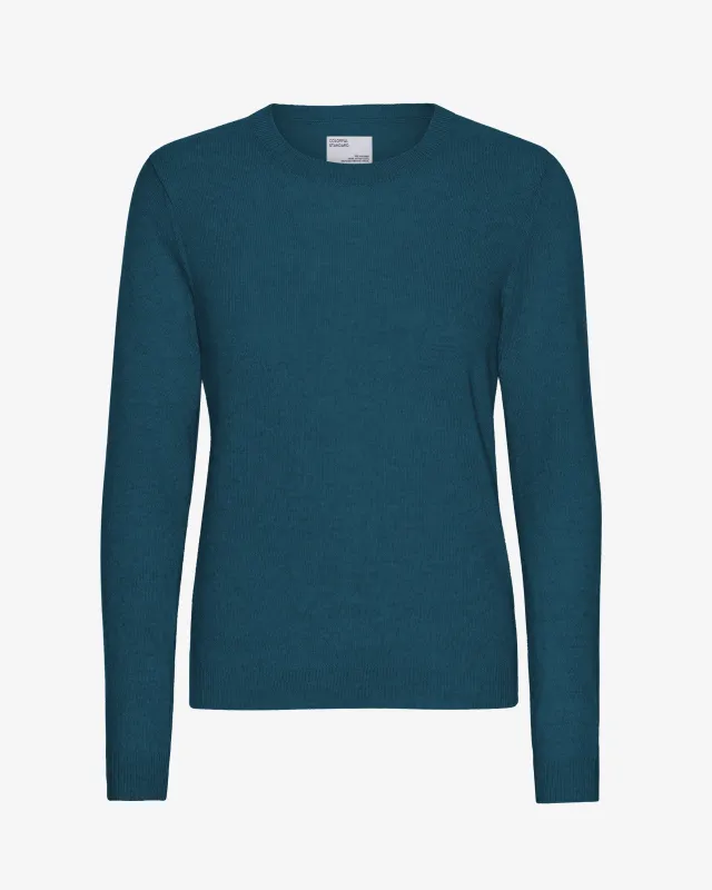 Women Light Merino Wool Crew - Ocean Green sold by Colorful Standard