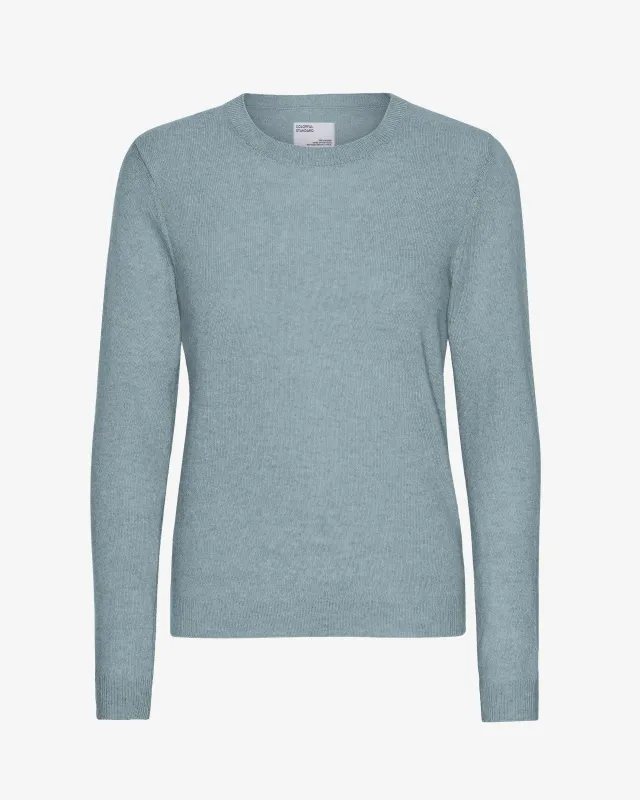 Women Light Merino Wool Crew - Stone Blue sold by Colorful Standard