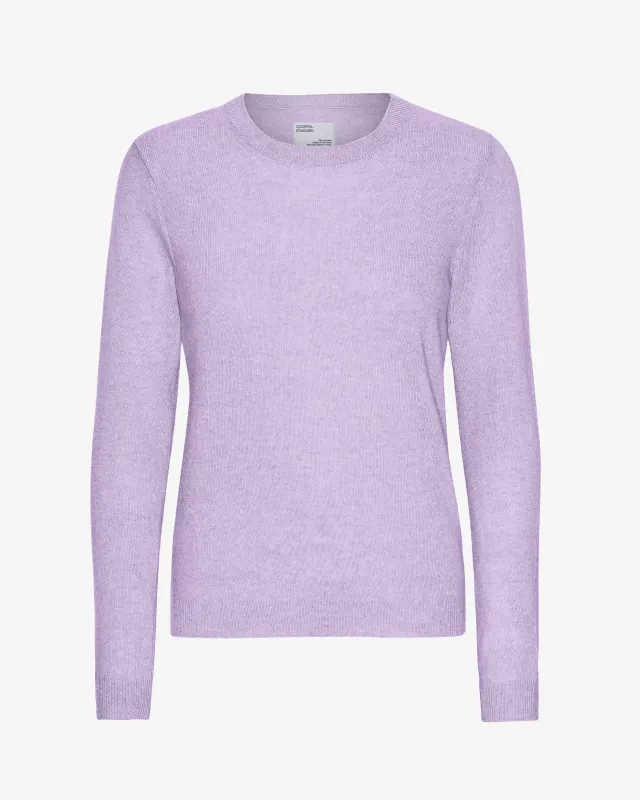 Women Light Merino Wool Crew - Soft Lavender sold by Colorful Standard