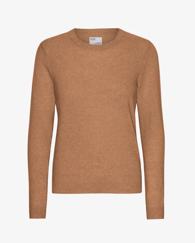 Women Light Merino Wool Crew - Sahara Camel sold by Colorful Standard