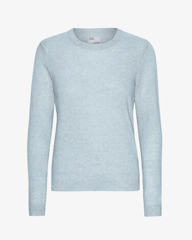 Women Light Merino Wool Crew - Polar Blue sold by Colorful Standard