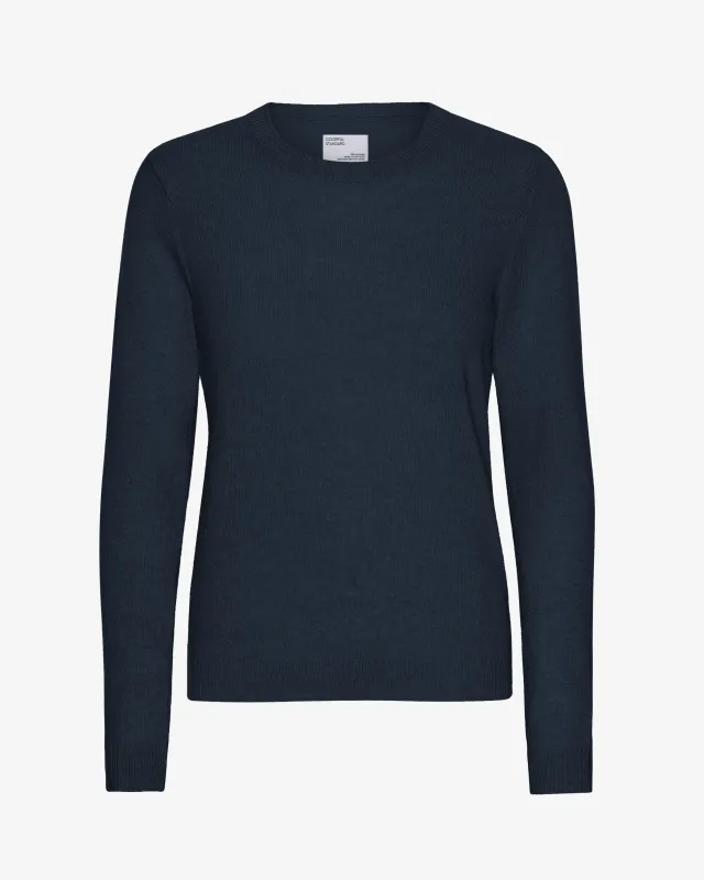 Women Light Merino Wool Crew - Navy Blue sold by Colorful Standard