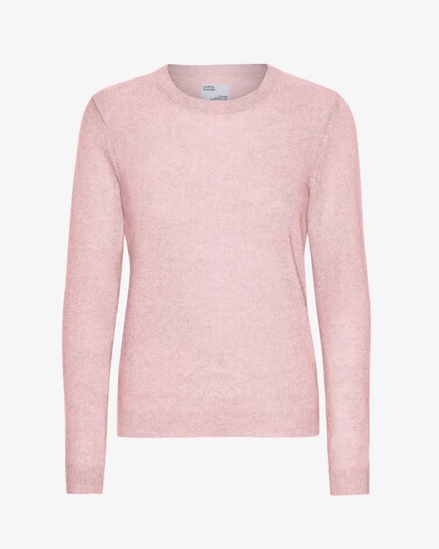 Women Light Merino Wool Crew - Faded Pink sold by Colorful Standard