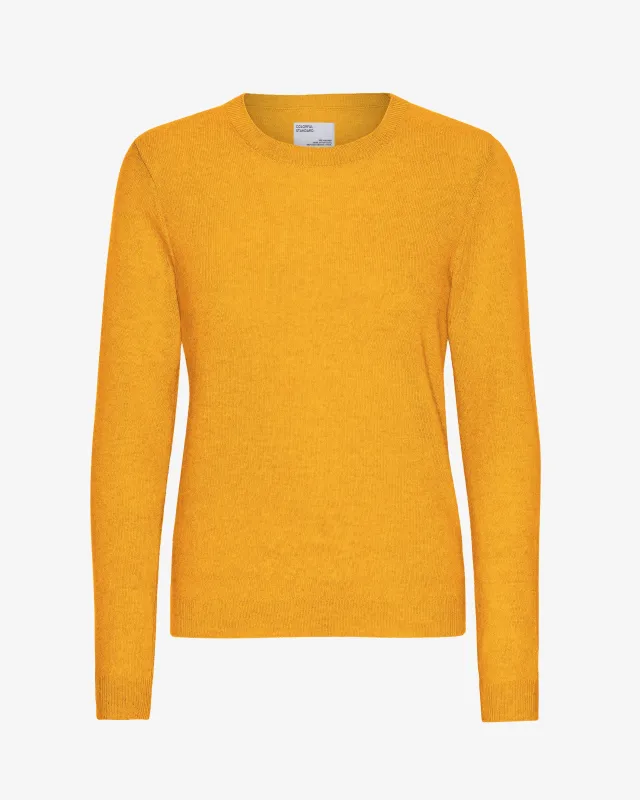 Women Light Merino Wool Crew - Burned Yellow sold by Colorful Standard